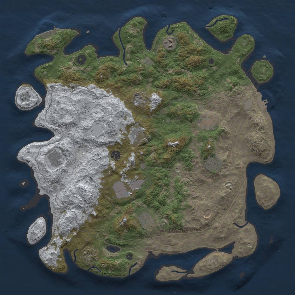 Rust Map: Procedural Map, Size: 4500, Seed: 73947, 20 Monuments