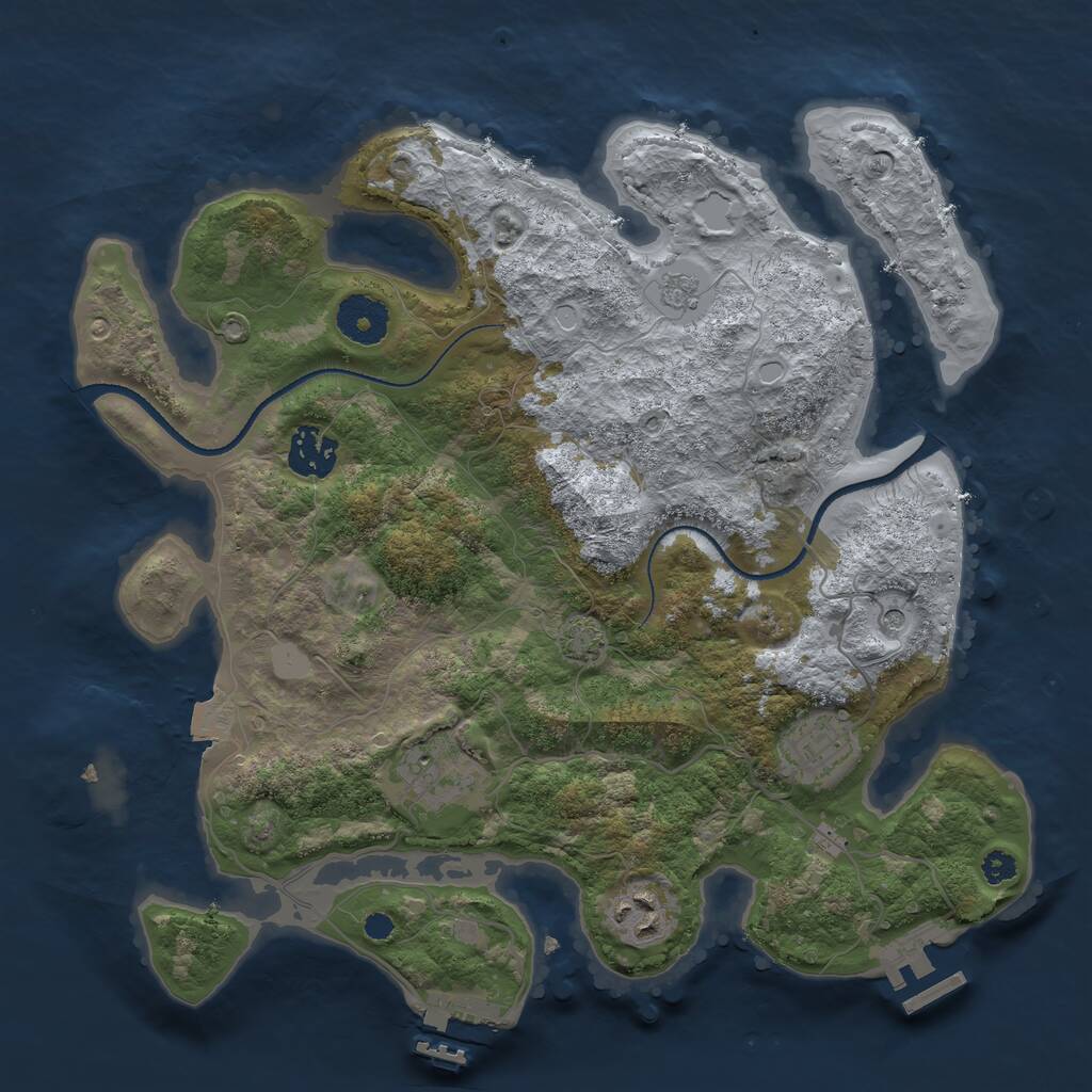 Rust Map: Procedural Map, Size: 3250, Seed: 6309870, 10 Monuments