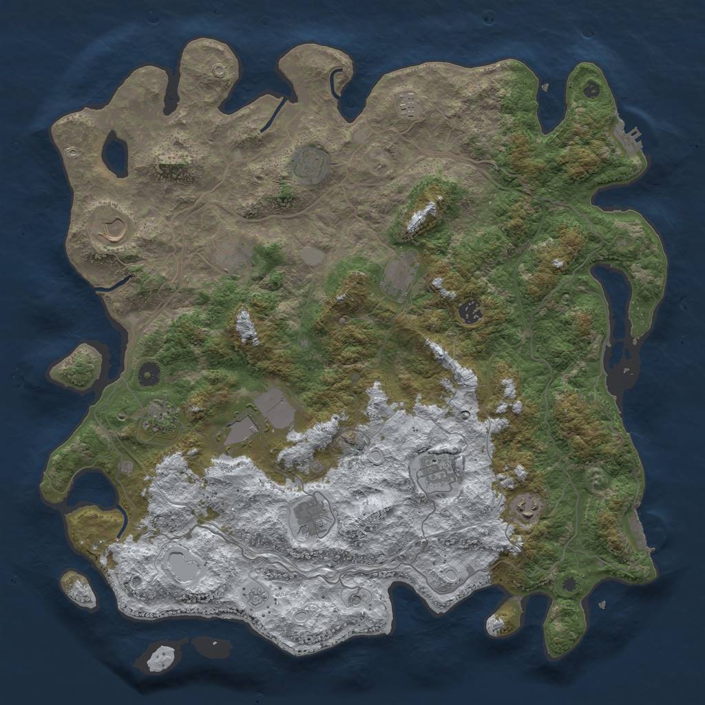 Rust Map: Procedural Map, Size: 4500, Seed: 1112346, 20 Monuments