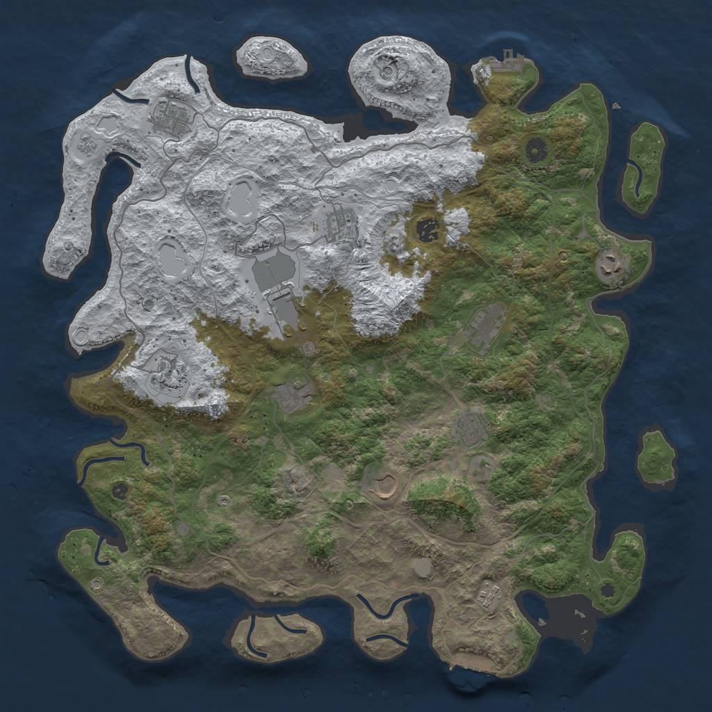 Rust Map: Procedural Map, Size: 4500, Seed: 6171135, 20 Monuments