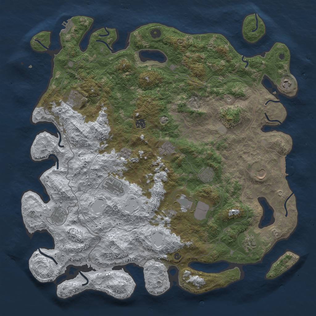 Rust Map: Procedural Map, Size: 4655, Seed: 1660620227, 20 Monuments