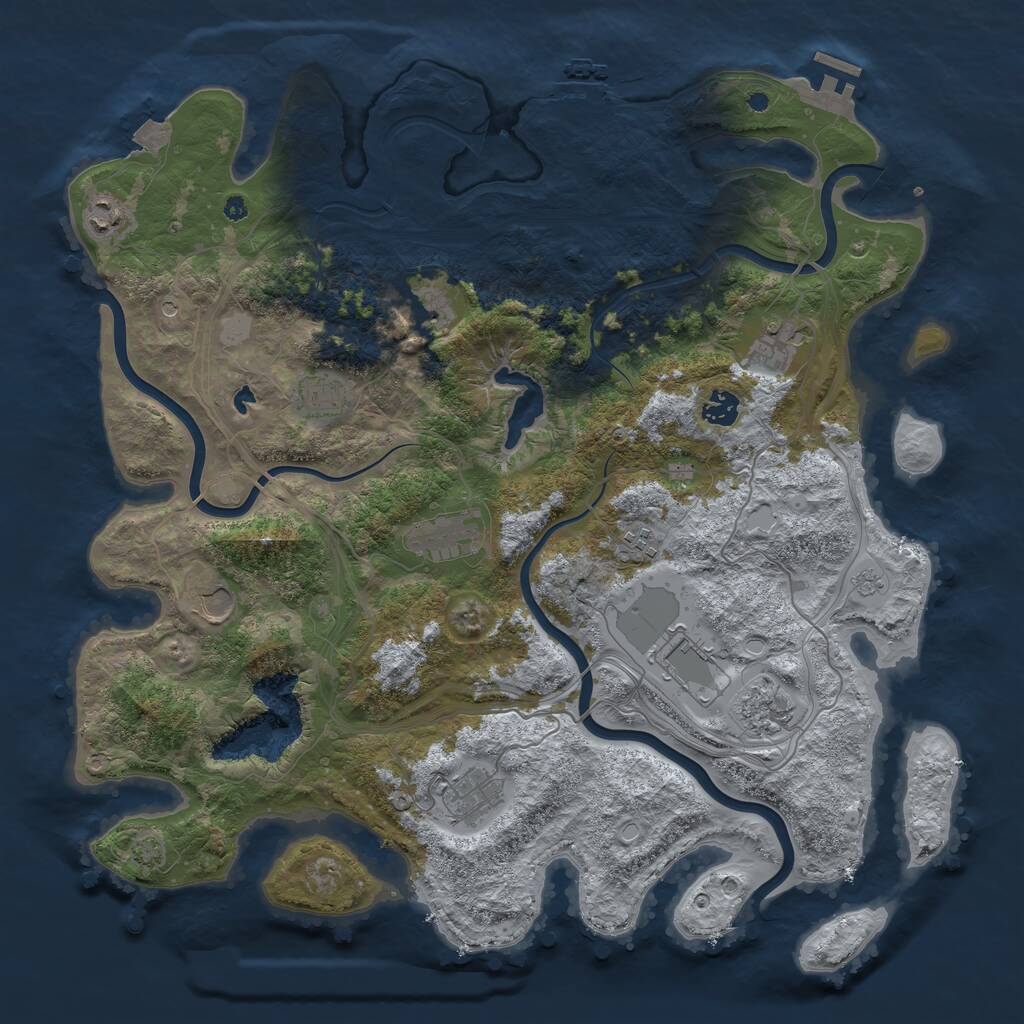 Rust Map: Procedural Map, Size: 4250, Seed: 519553, 17 Monuments