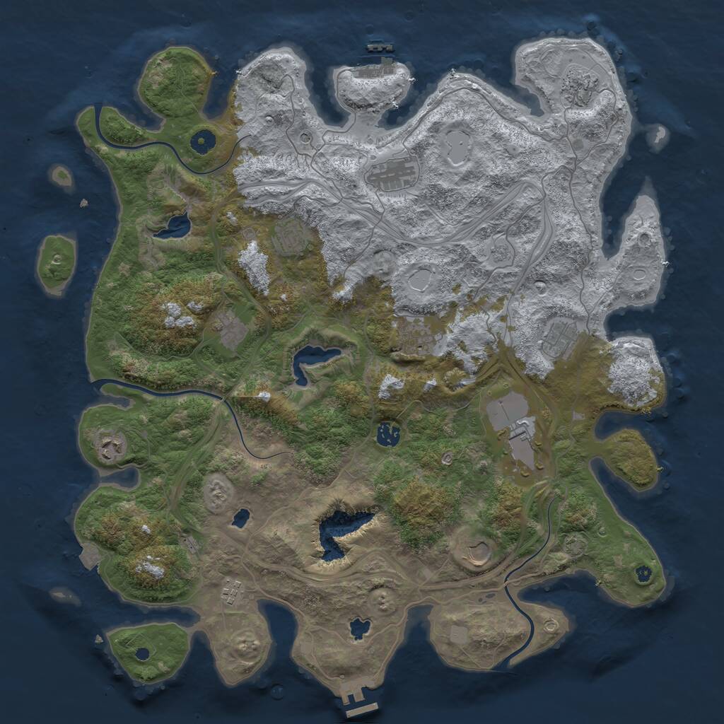 Rust Map: Procedural Map, Size: 4500, Seed: 146777, 17 Monuments