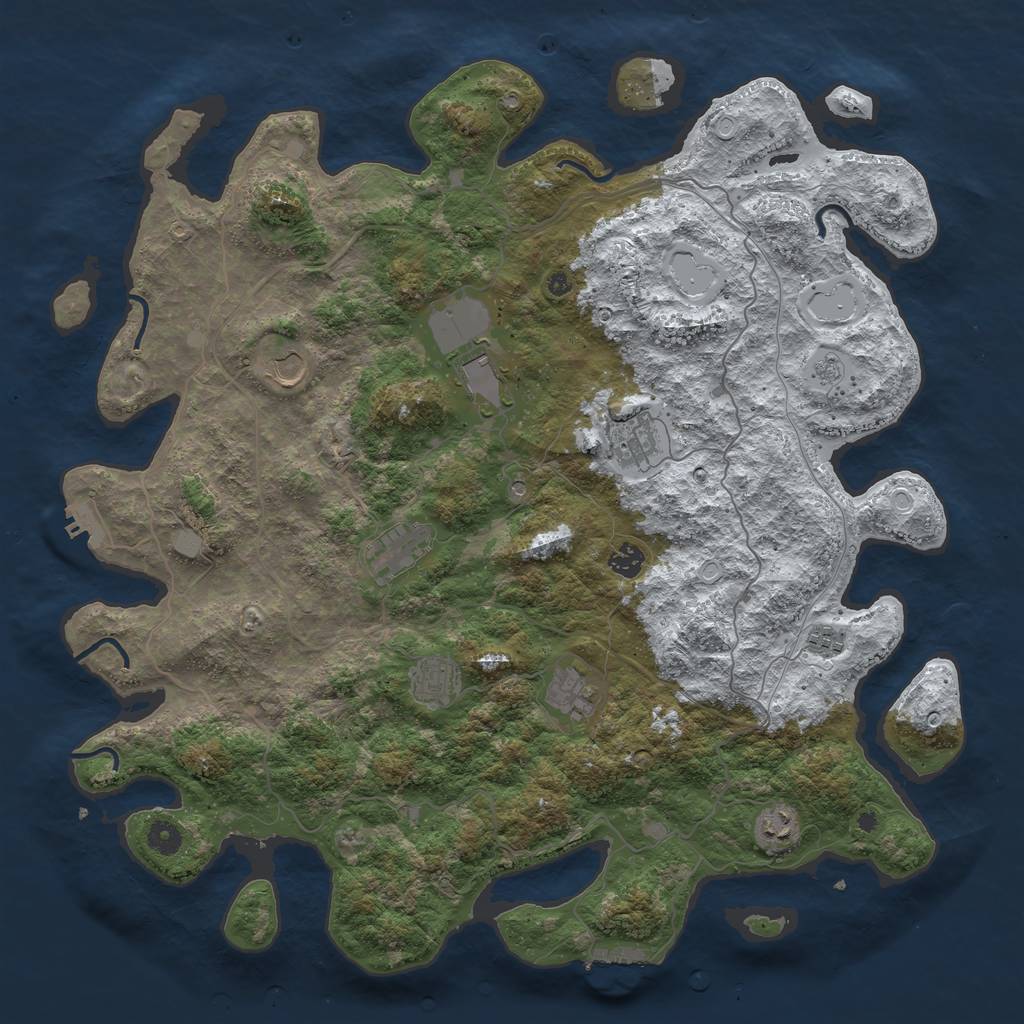 Rust Map: Procedural Map, Size: 4500, Seed: 4889605, 18 Monuments
