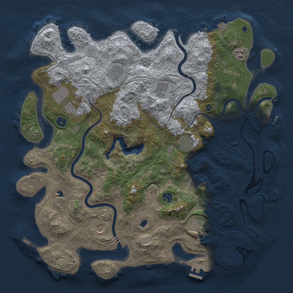 Rust Map: Procedural Map, Size: 4500, Seed: 679067, 15 Monuments