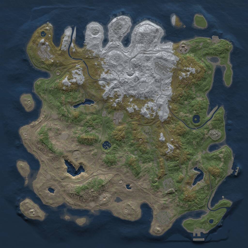 Rust Map: Procedural Map, Size: 4500, Seed: 5507149, 14 Monuments