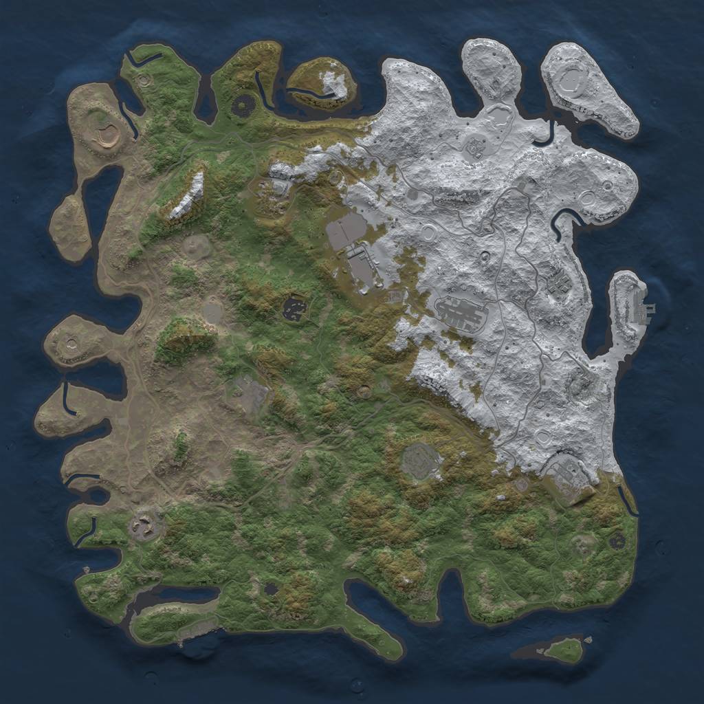 Rust Map: Procedural Map, Size: 4500, Seed: 657861, 19 Monuments
