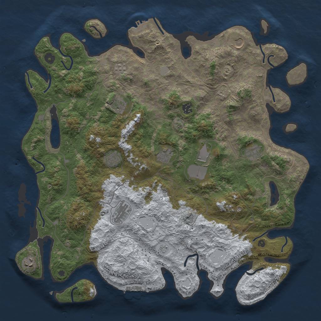 Rust Map: Procedural Map, Size: 4500, Seed: 263378, 19 Monuments