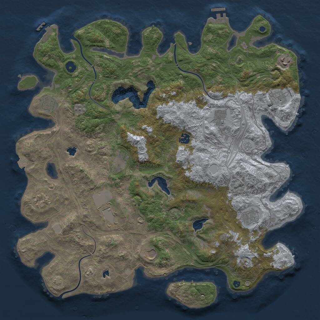 Rust Map: Procedural Map, Size: 4500, Seed: 5955535, 17 Monuments