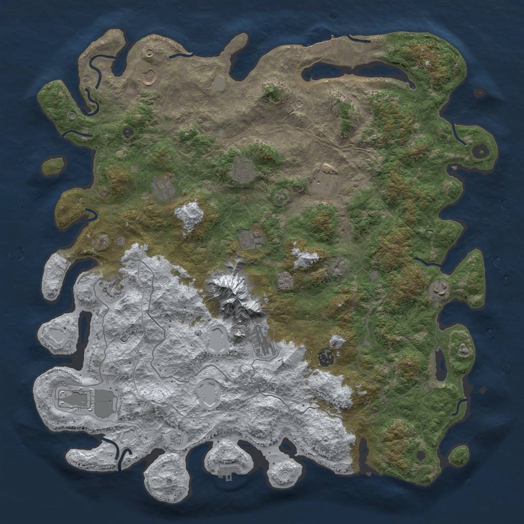 Rust Map: Procedural Map, Size: 5000, Seed: 14042022, 20 Monuments