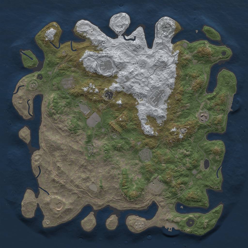 Rust Map: Procedural Map, Size: 4500, Seed: 4208210, 20 Monuments