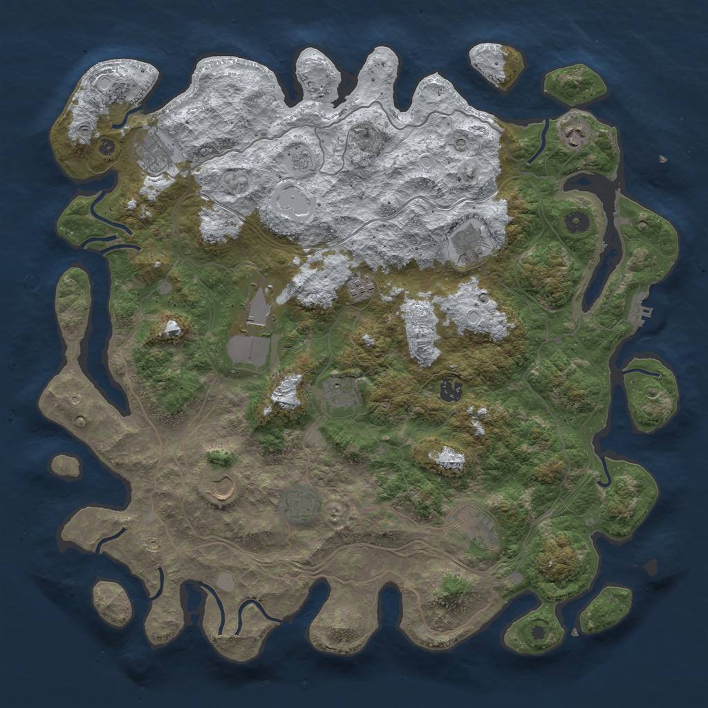 Rust Map: Procedural Map, Size: 4500, Seed: 3482509, 18 Monuments