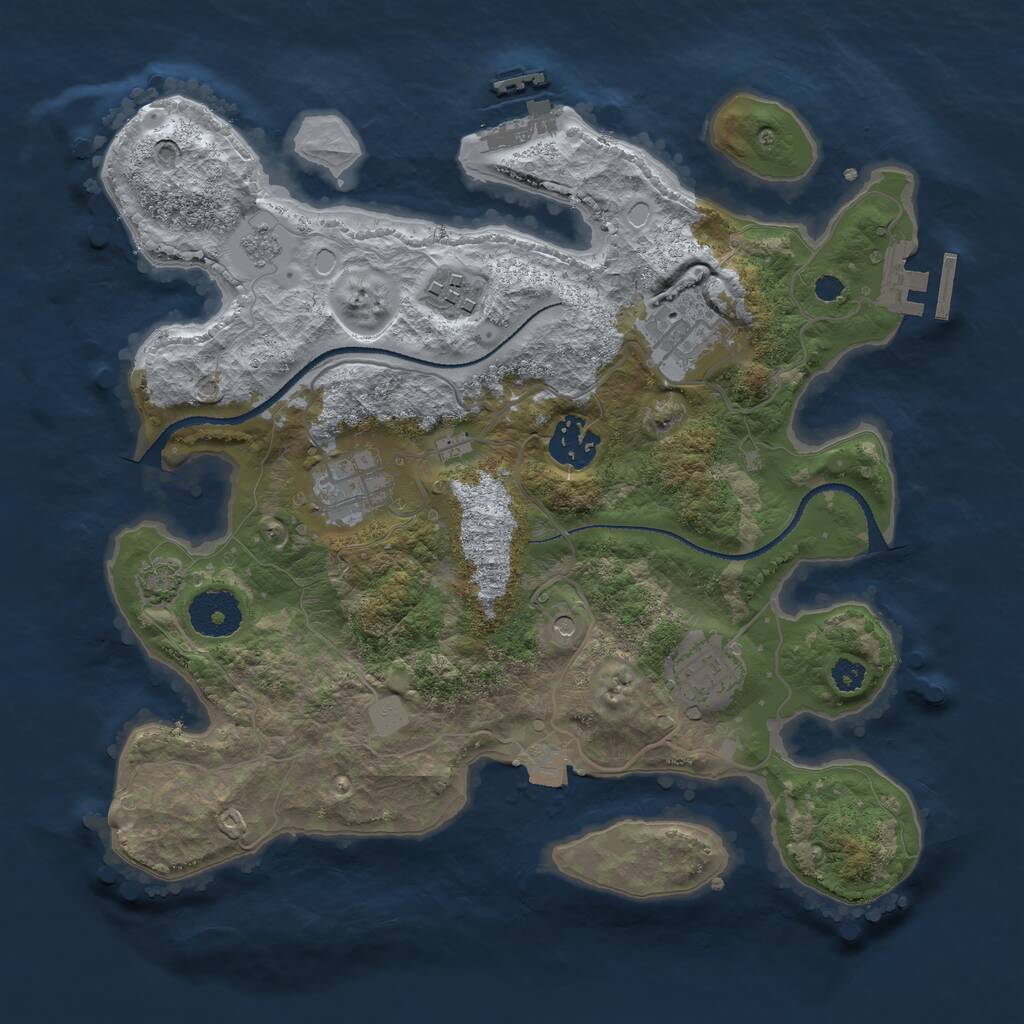 Rust Map: Procedural Map, Size: 3100, Seed: 4272, 11 Monuments