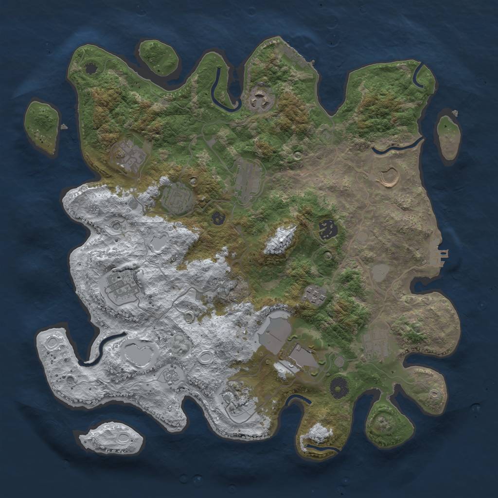 Rust Map: Procedural Map, Size: 3750, Seed: 6969, 20 Monuments