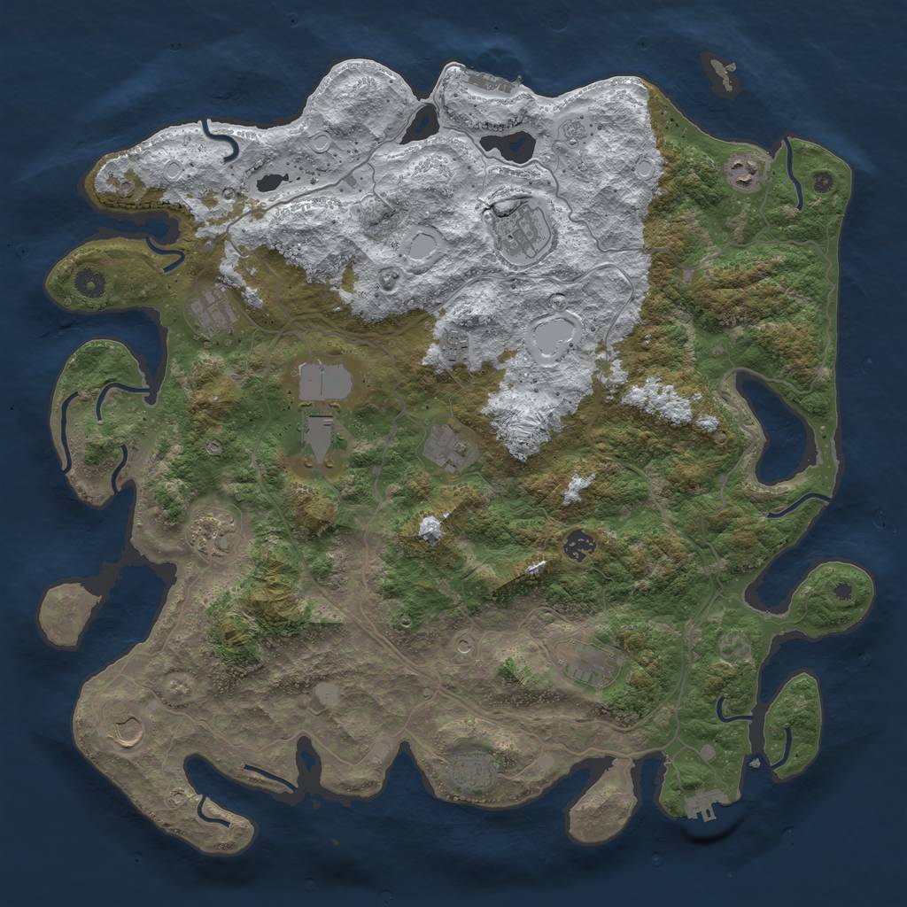 Rust Map: Procedural Map, Size: 4500, Seed: 1104478, 20 Monuments