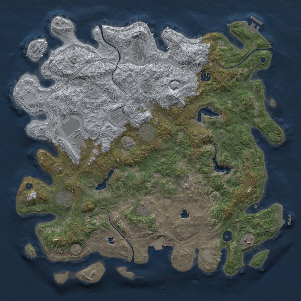 Rust Map: Procedural Map, Size: 4500, Seed: 197113, 15 Monuments