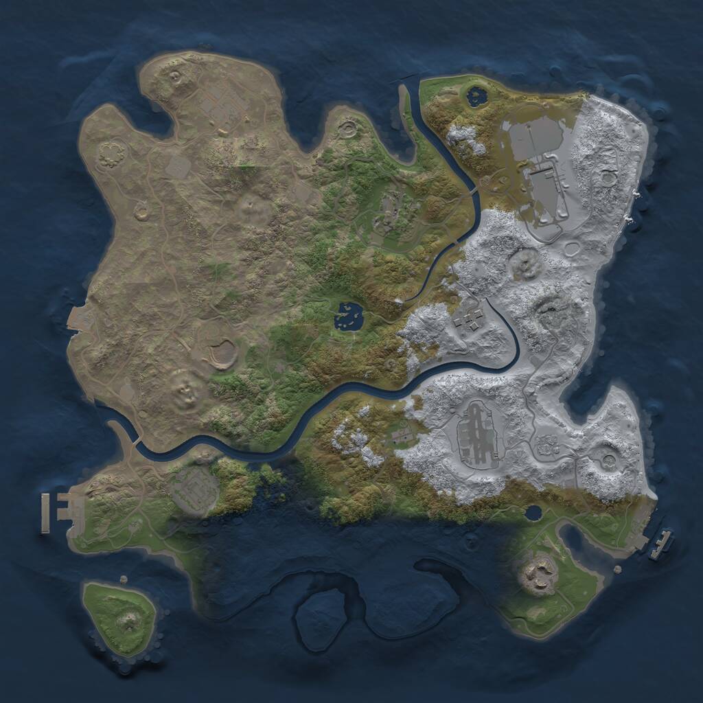 Rust Map: Procedural Map, Size: 3500, Seed: 1068913118, 15 Monuments