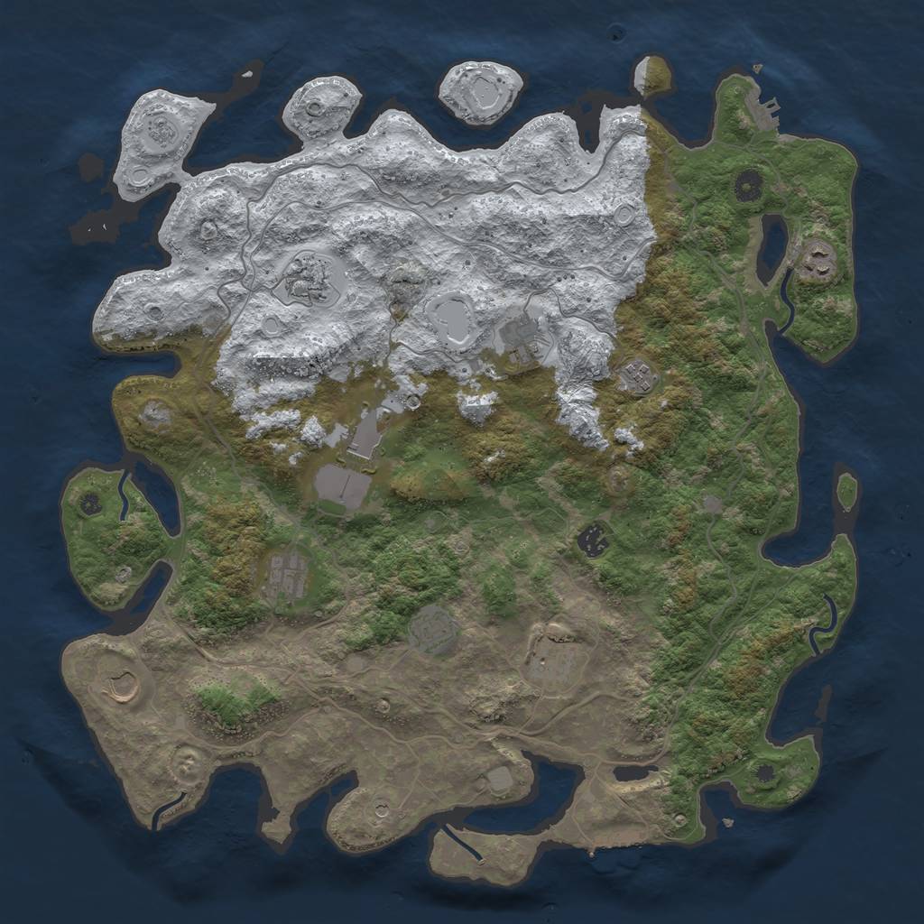 Rust Map: Procedural Map, Size: 4500, Seed: 264035, 19 Monuments