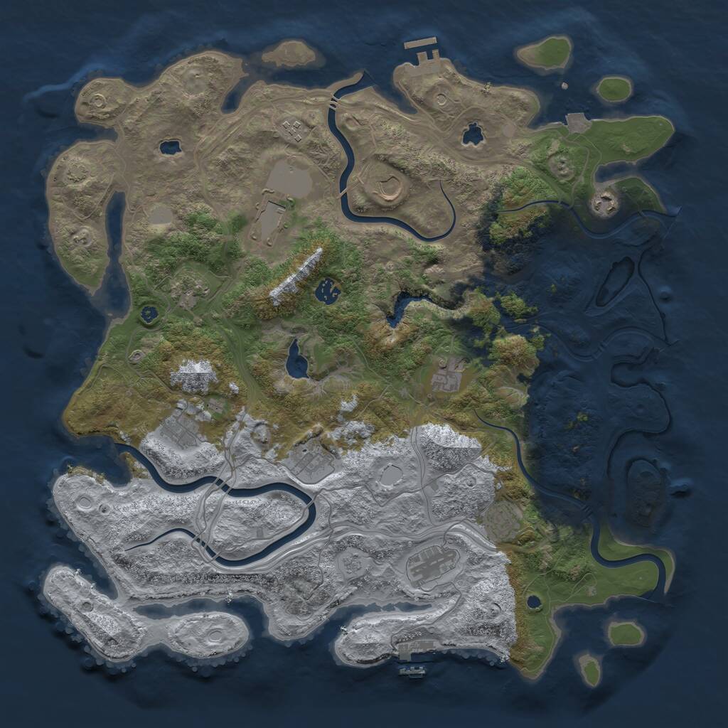 Rust Map: Procedural Map, Size: 4500, Seed: 4279706, 17 Monuments