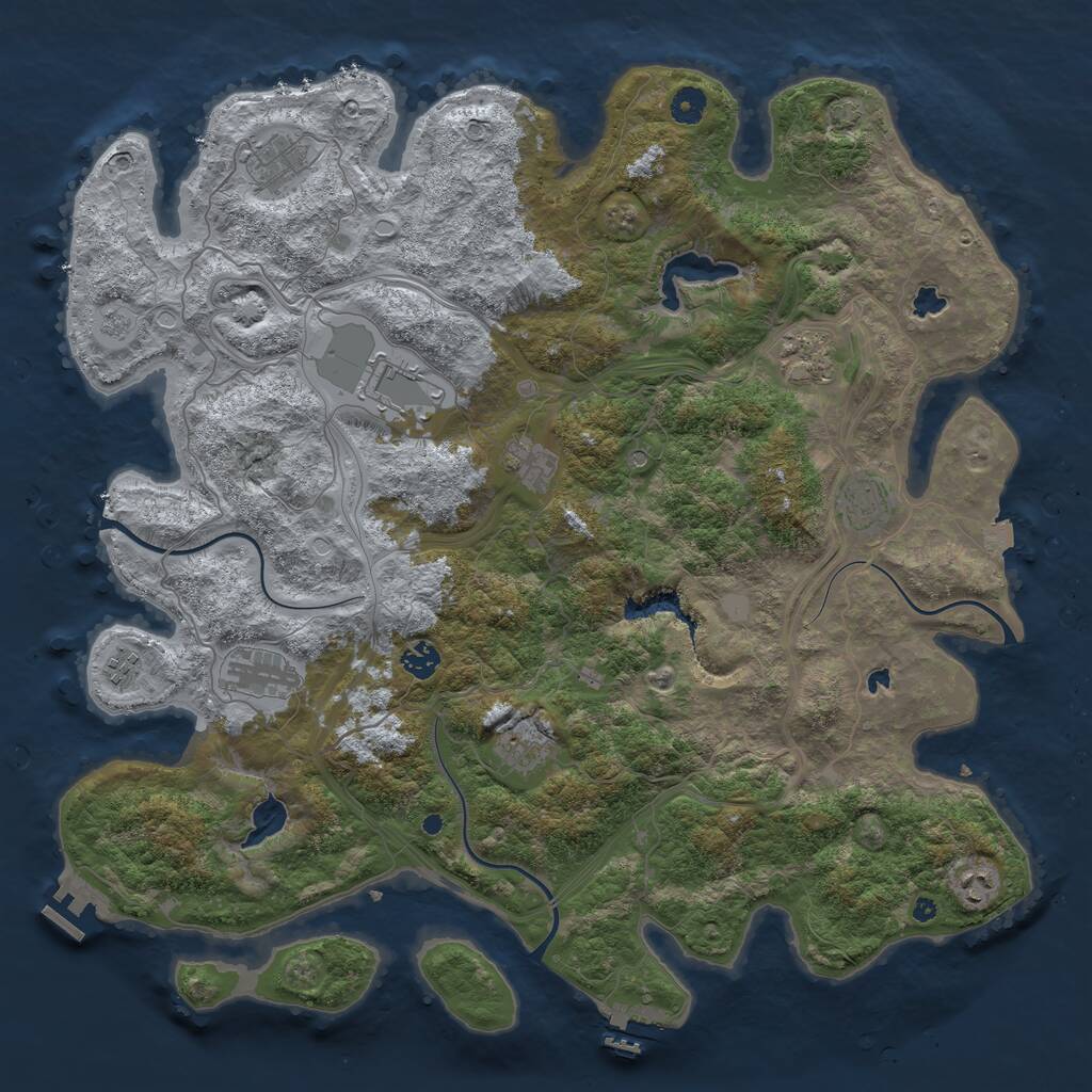 Rust Map: Procedural Map, Size: 4500, Seed: 1755134, 16 Monuments