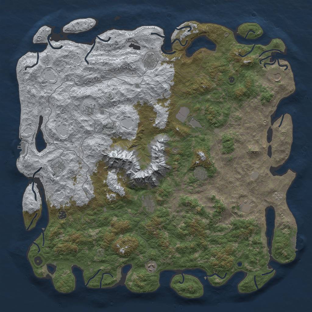 Rust Map: Procedural Map, Size: 5500, Seed: 718755674, 20 Monuments