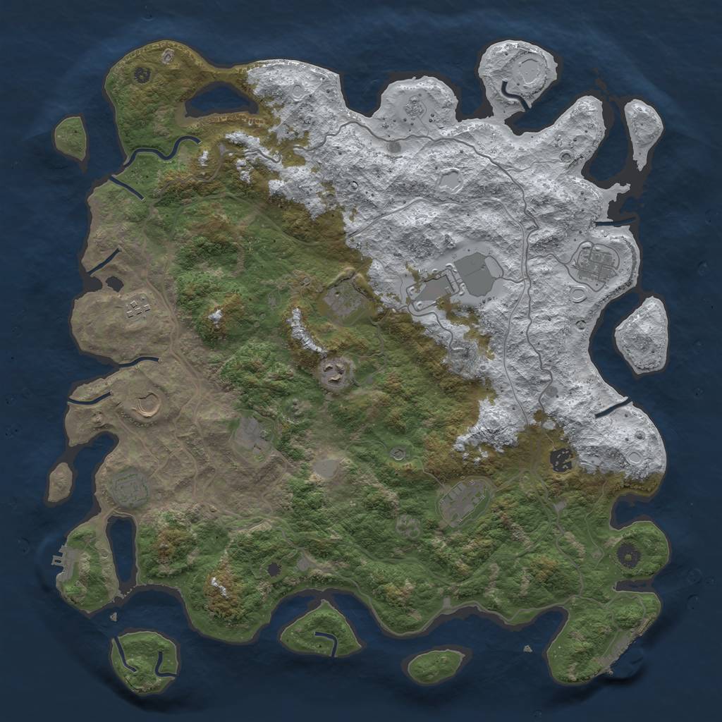 Rust Map: Procedural Map, Size: 4500, Seed: 114888, 19 Monuments