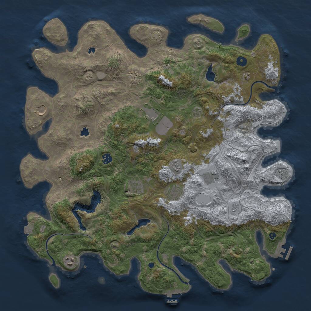 Rust Map: Procedural Map, Size: 4500, Seed: 1428136, 15 Monuments