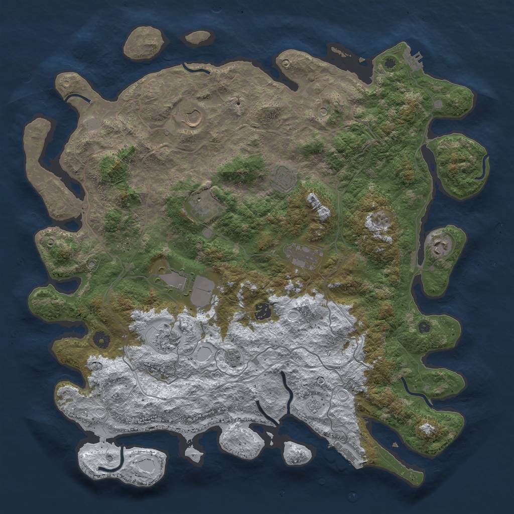 Rust Map: Procedural Map, Size: 4500, Seed: 2526135, 18 Monuments
