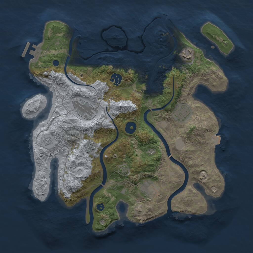 Rust Map: Procedural Map, Size: 3250, Seed: 4176404, 11 Monuments