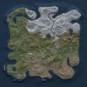 Thumbnail Rust Map: Procedural Map, Size: 3550, Seed: 591075, 15 Monuments