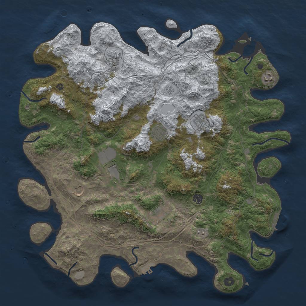 Rust Map: Procedural Map, Size: 4500, Seed: 6252859, 18 Monuments
