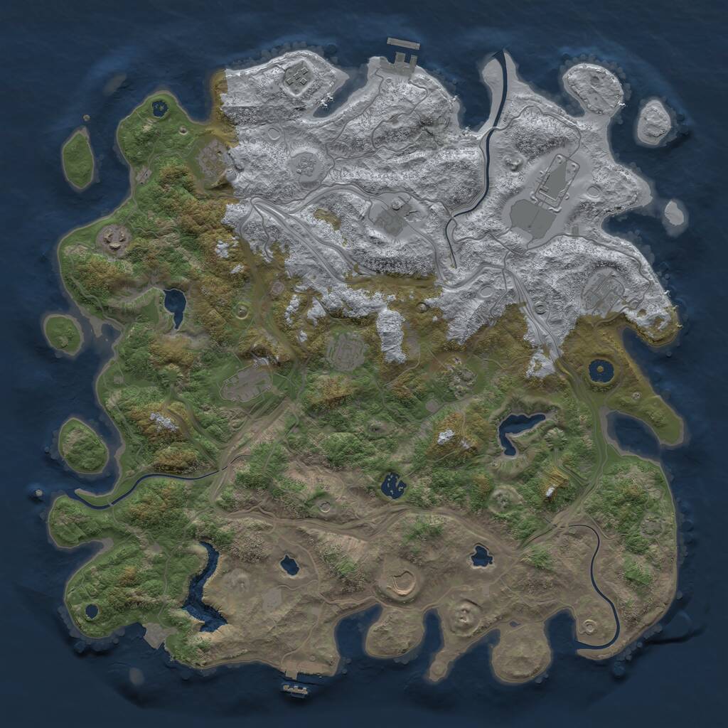Rust Map: Procedural Map, Size: 4500, Seed: 4917661, 17 Monuments