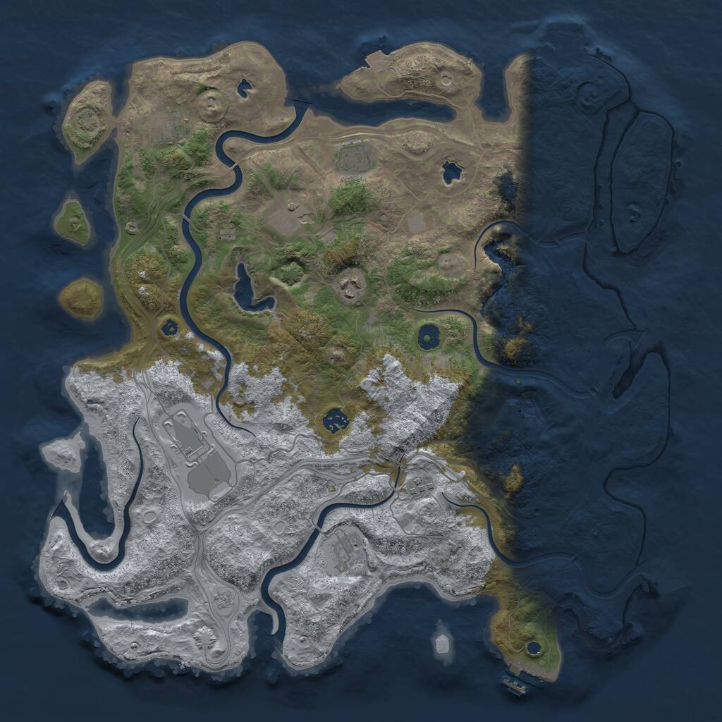 Rust Map: Procedural Map, Size: 4500, Seed: 5614736, 14 Monuments