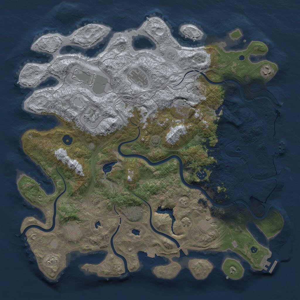Rust Map: Procedural Map, Size: 4500, Seed: 509508, 16 Monuments