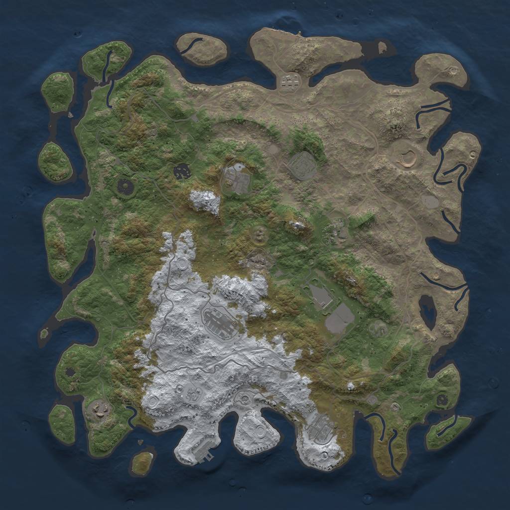 Rust Map: Procedural Map, Size: 4500, Seed: 2032117, 19 Monuments