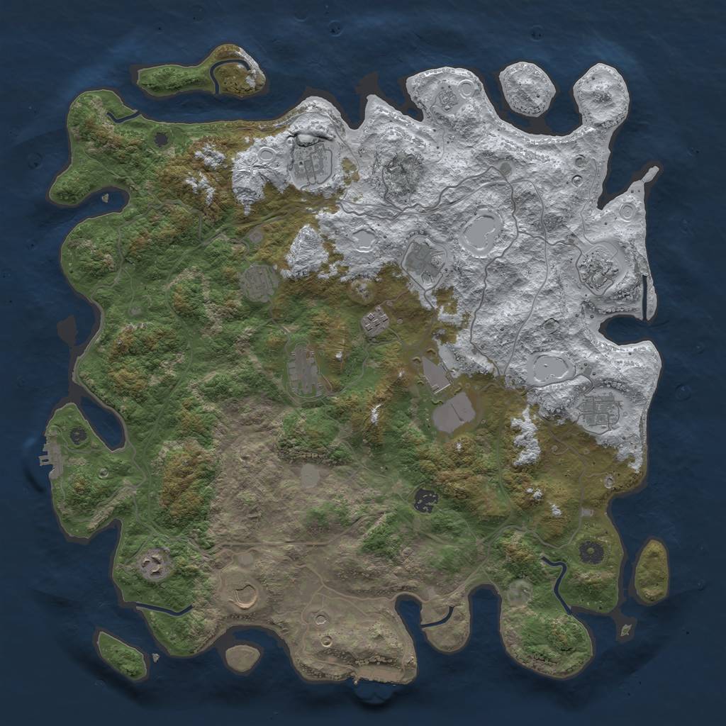Rust Map: Procedural Map, Size: 4500, Seed: 5259823, 20 Monuments