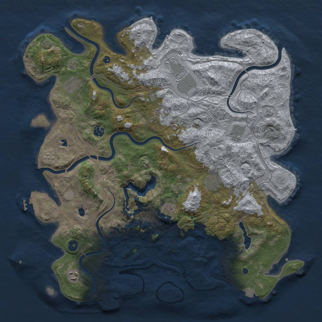 Rust Map: Procedural Map, Size: 4500, Seed: 1159808, 15 Monuments