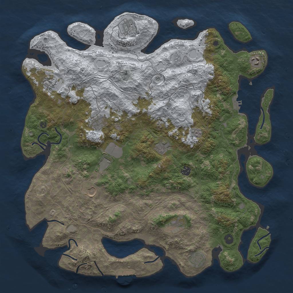 Rust Map: Procedural Map, Size: 4500, Seed: 3871626, 20 Monuments