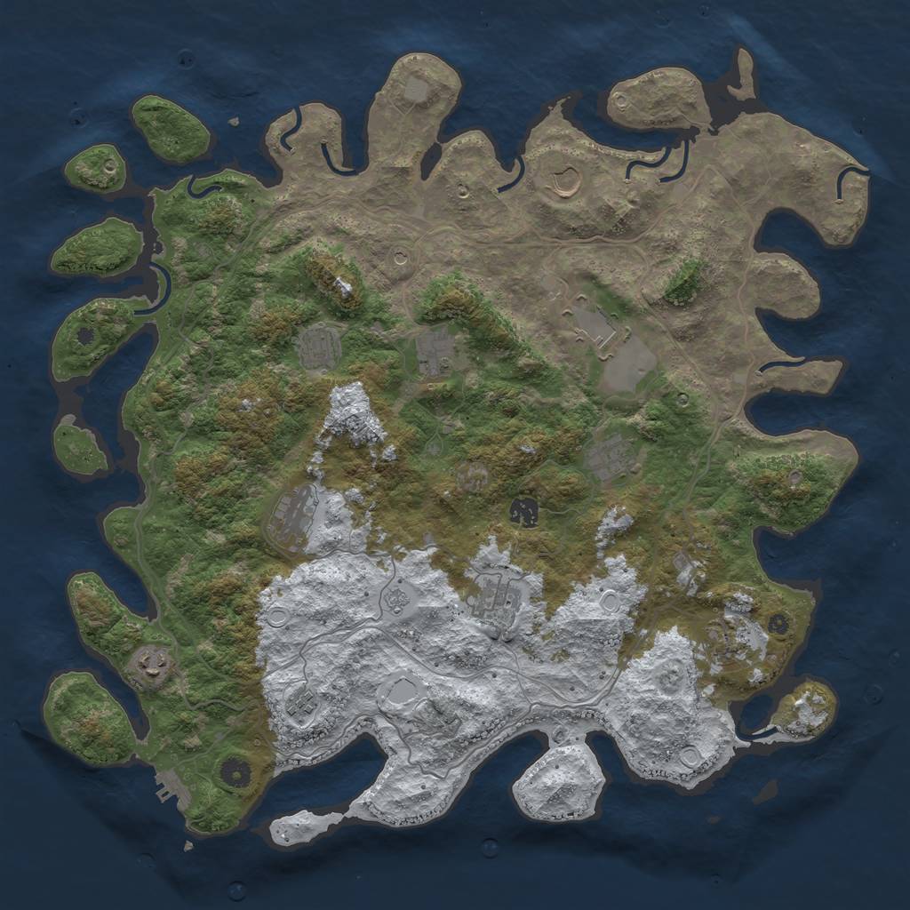 Rust Map: Procedural Map, Size: 4500, Seed: 226986, 19 Monuments