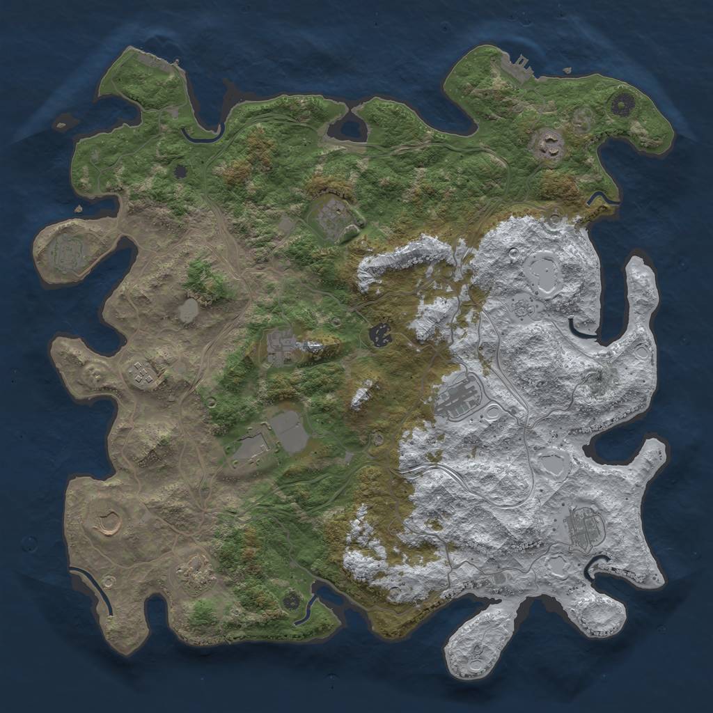 Rust Map: Procedural Map, Size: 4500, Seed: 106963103, 20 Monuments