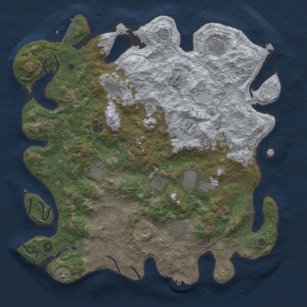 Rust Map: Procedural Map, Size: 4500, Seed: 4115782, 20 Monuments