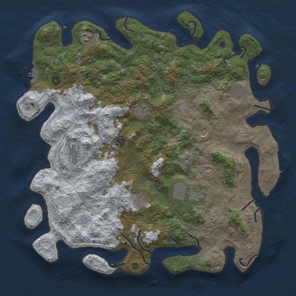 Rust Map: Procedural Map, Size: 4500, Seed: 3137793, 18 Monuments