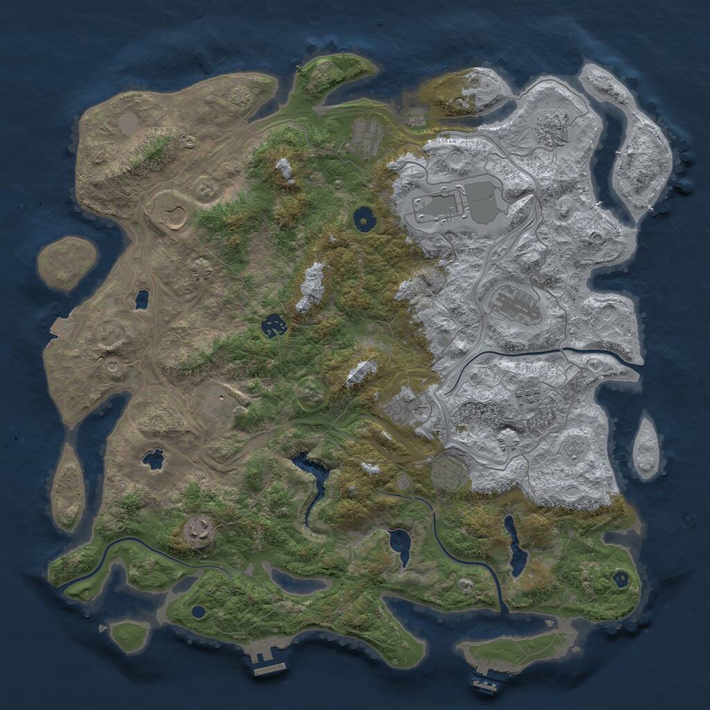Rust Map: Procedural Map, Size: 4500, Seed: 1562646, 17 Monuments