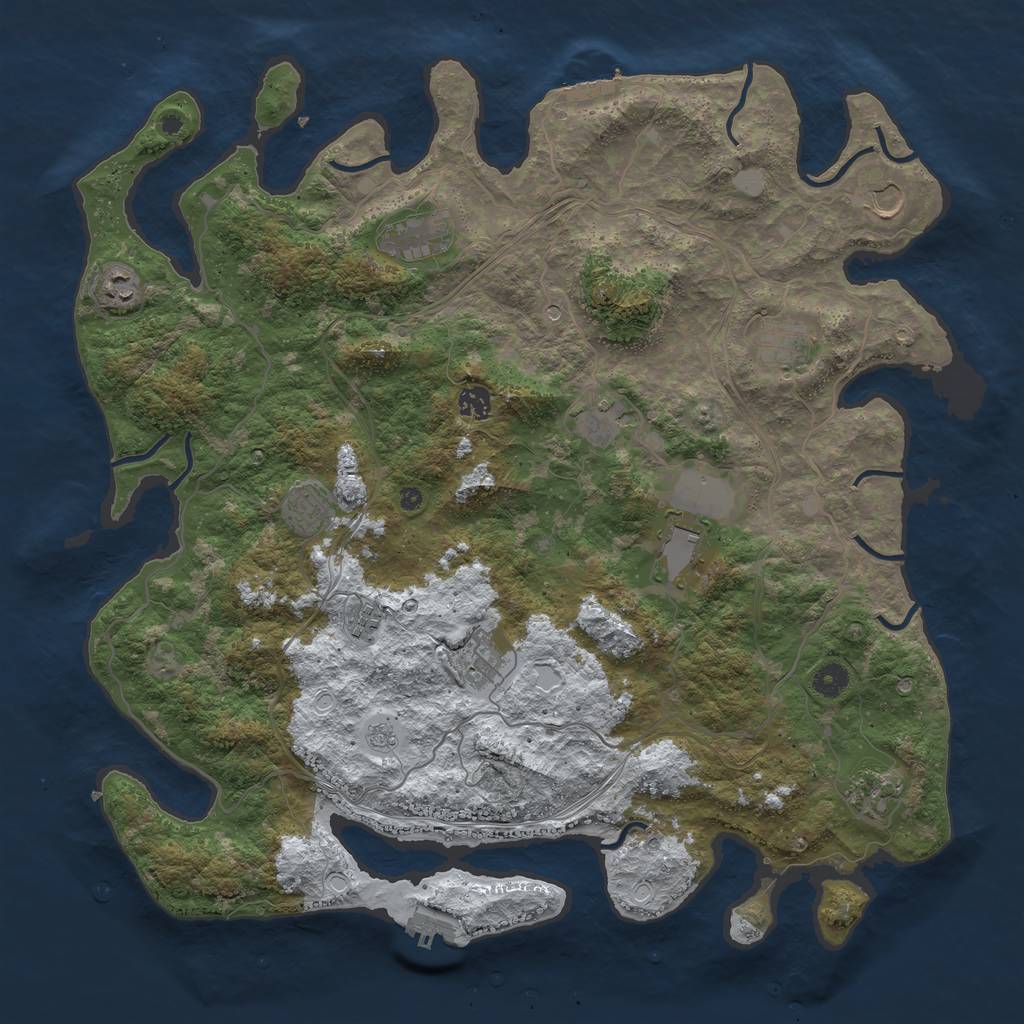 Rust Map: Procedural Map, Size: 4500, Seed: 3698942, 20 Monuments