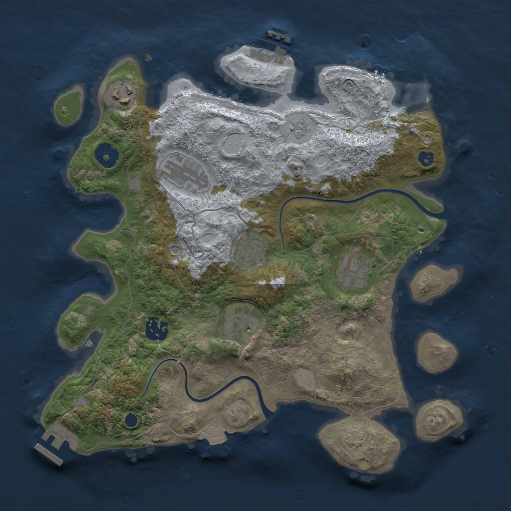 Rust Map: Procedural Map, Size: 3250, Seed: 5896333, 12 Monuments