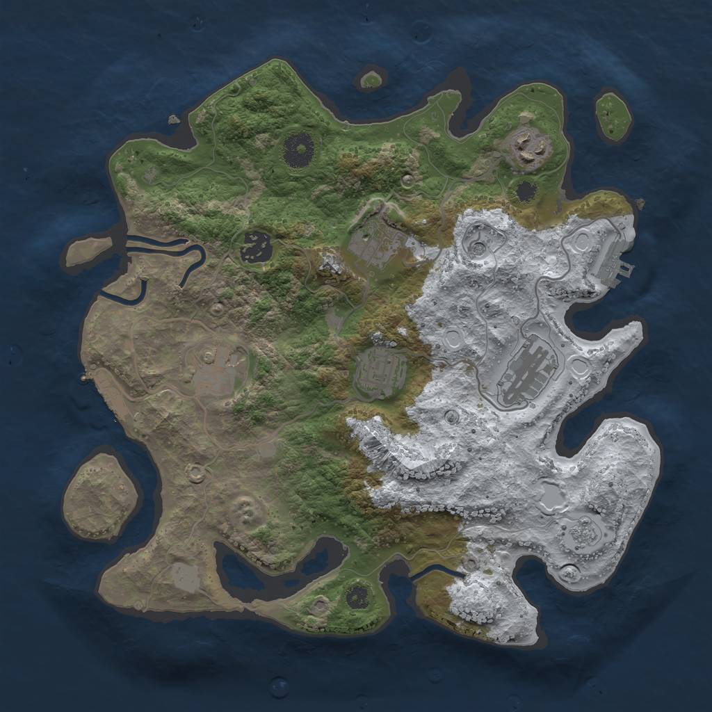 Rust Map: Procedural Map, Size: 3200, Seed: 863240520, 15 Monuments