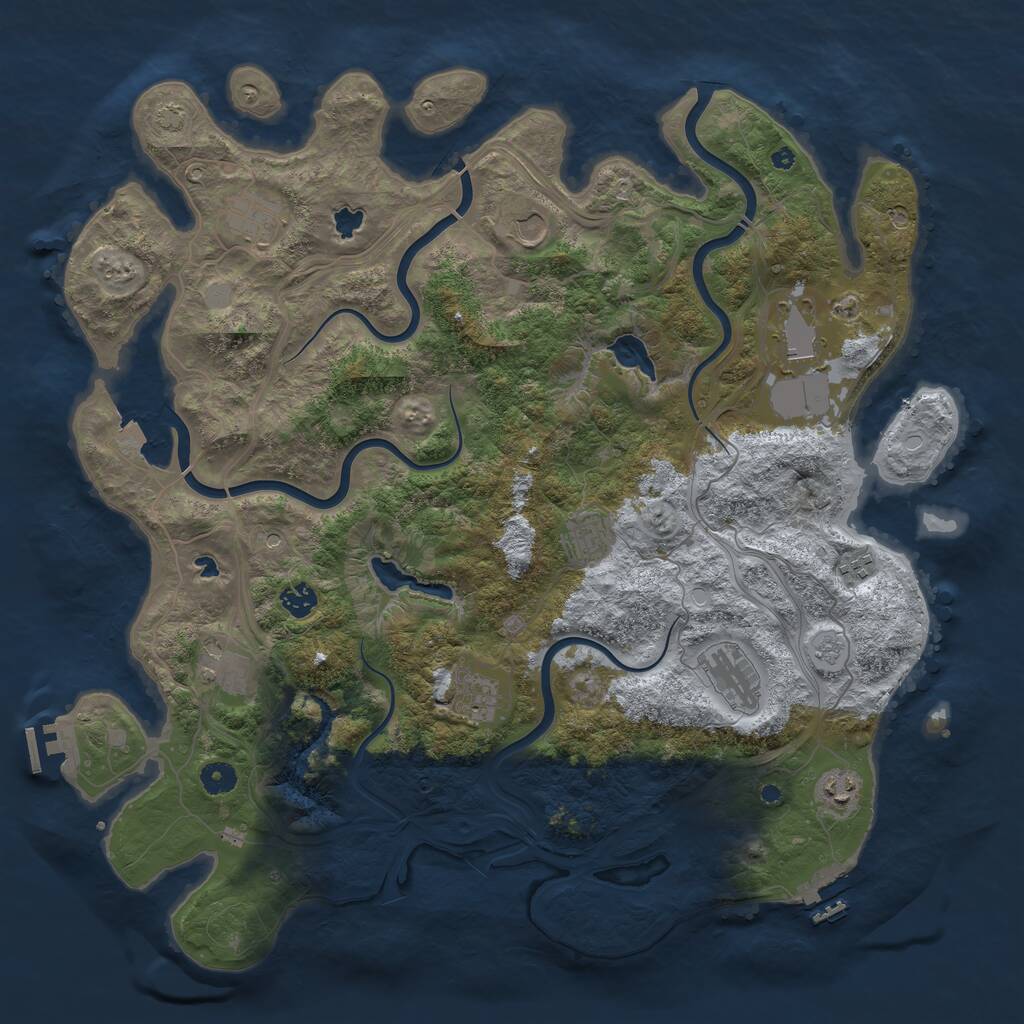 Rust Map: Procedural Map, Size: 4500, Seed: 5754853, 16 Monuments
