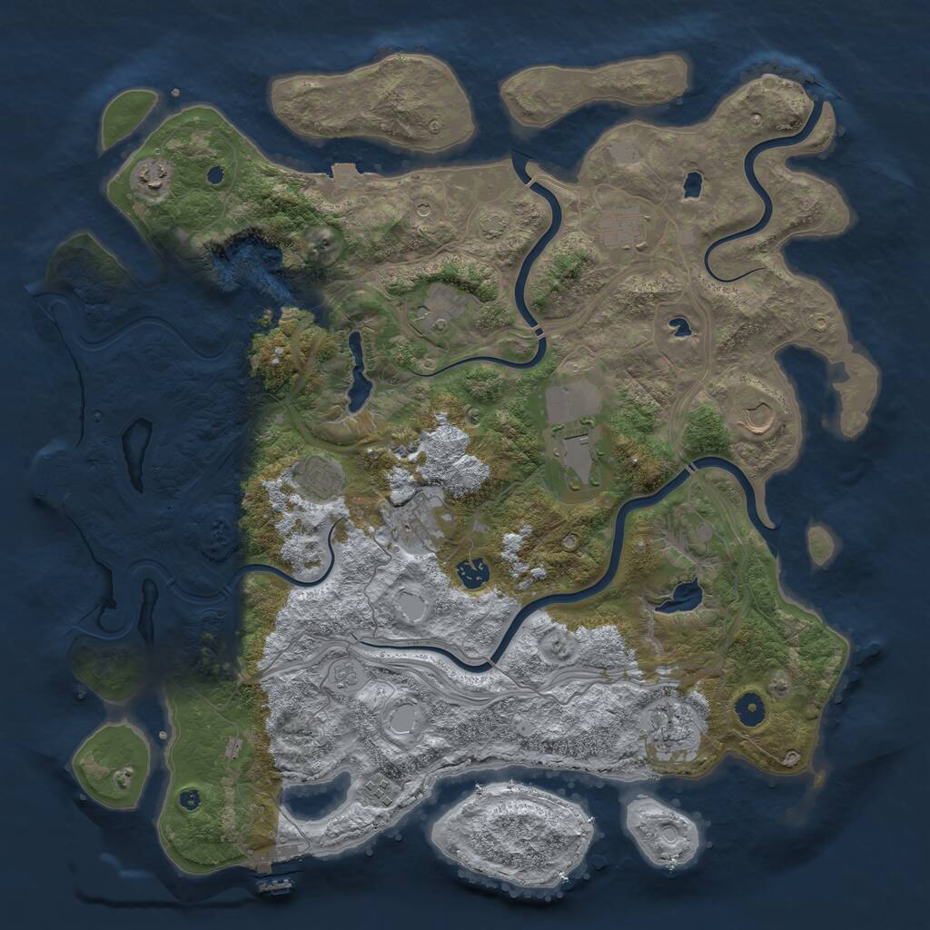 Rust Map: Procedural Map, Size: 4500, Seed: 1126439, 16 Monuments
