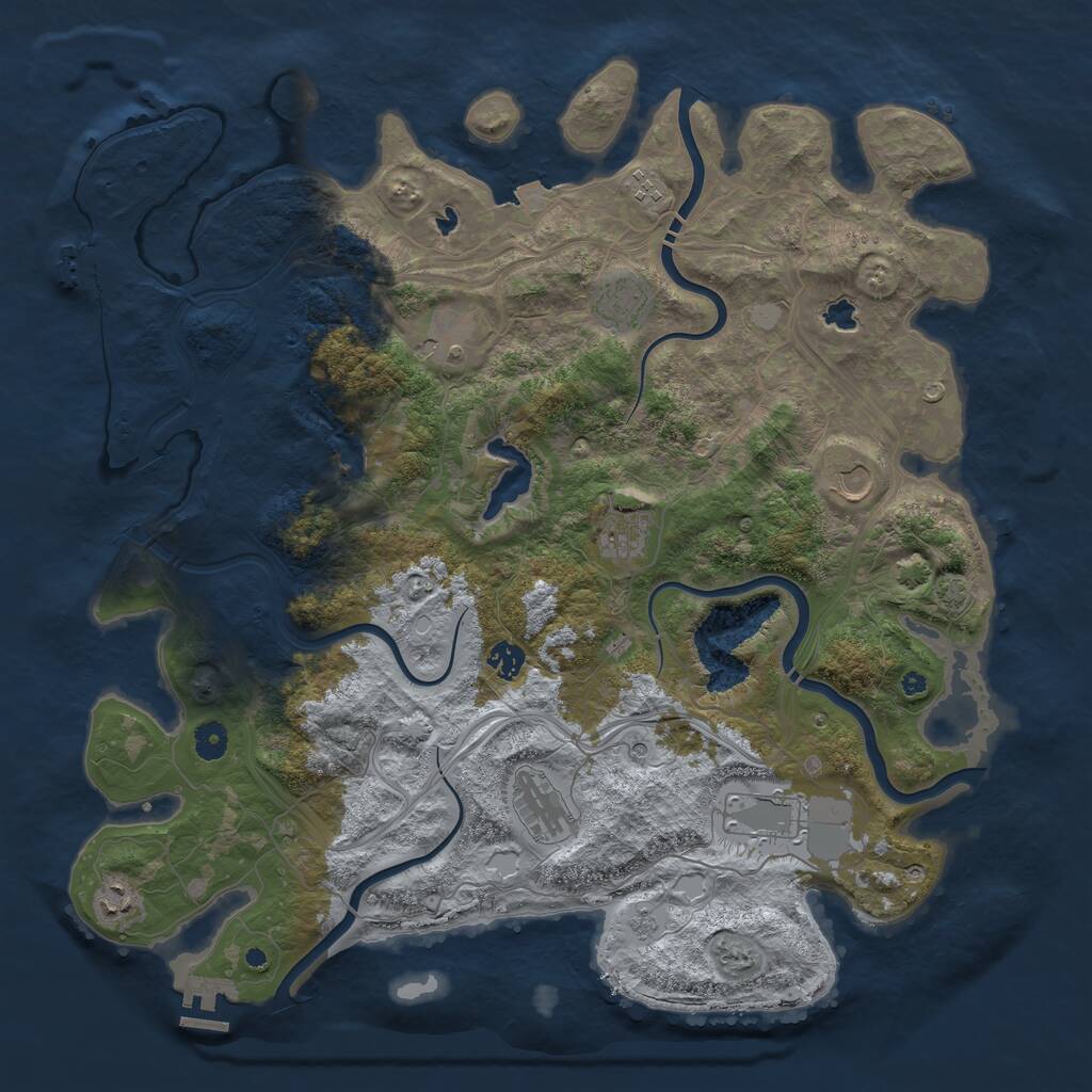 Rust Map: Procedural Map, Size: 4500, Seed: 5862503, 15 Monuments