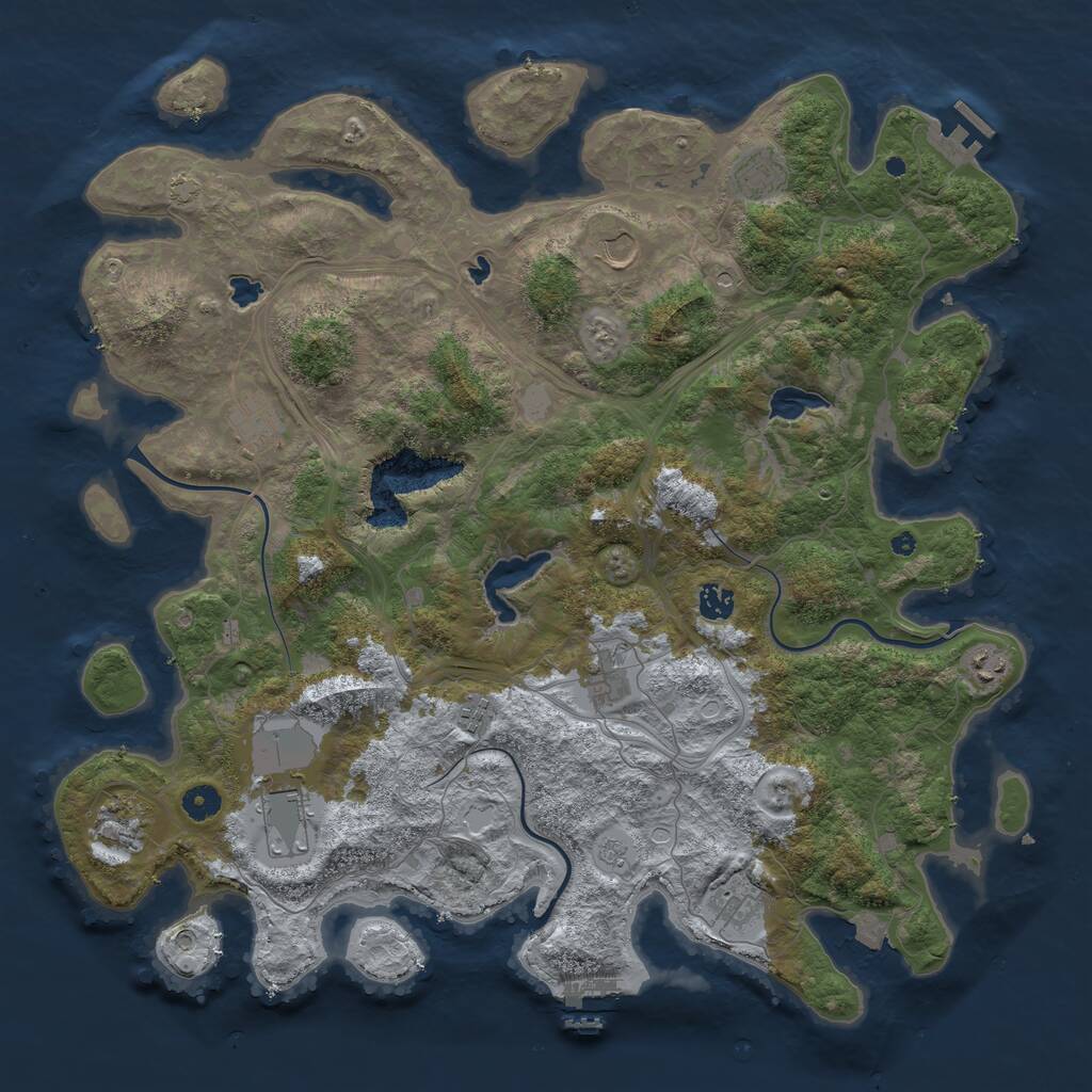Rust Map: Procedural Map, Size: 4500, Seed: 2333011, 16 Monuments